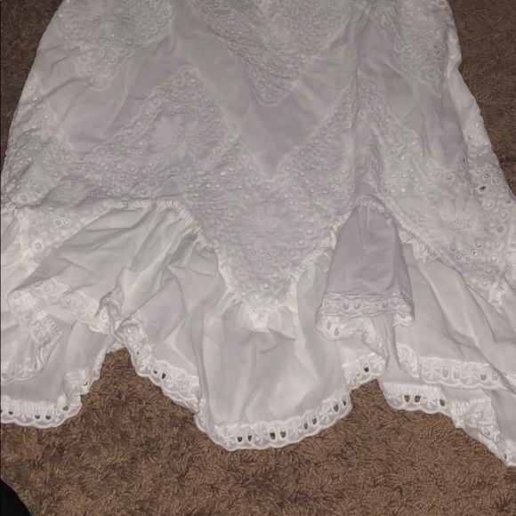 White eyelet lace off the shoulder dress - Picture 3 of 3